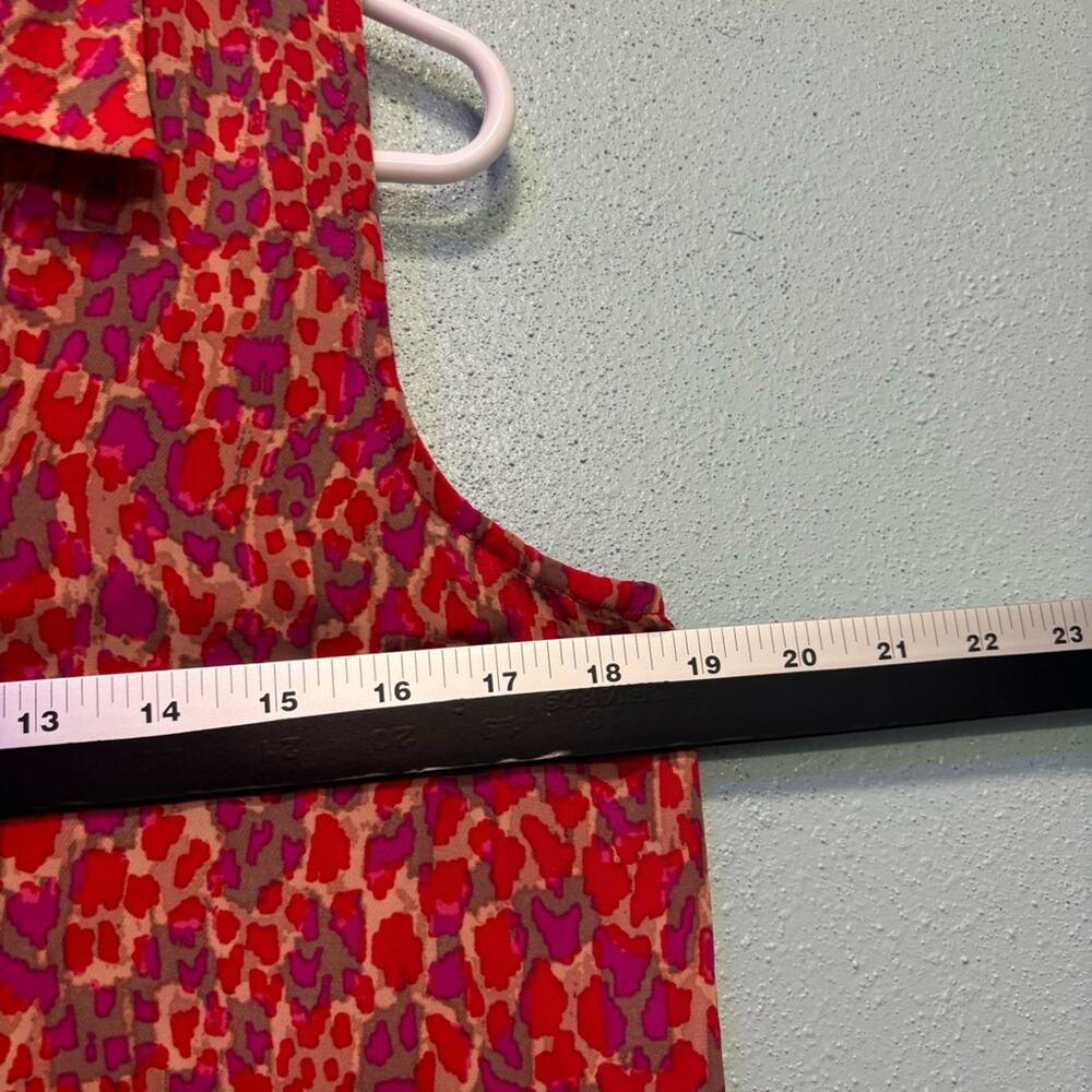 CAbi Collared Pink and Red Sleeveless Button Down High Low Blouse Top Size S - Picture 7 of 8